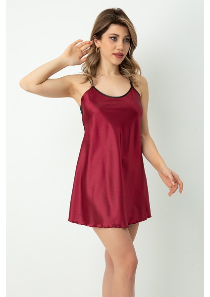 Sırt Dantel Detaylı Mini Saten Gecelik fiyatları