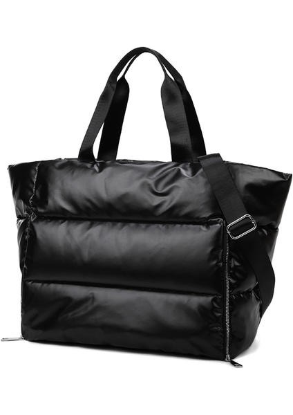 Seyahat Bagaj Kadın Çantası, Naylon Büyük Kapasiteli Kuru Islak Ayırma Su Geçirmez Taşınabilir Omuz Spor Çantası (Yurt Dışından)