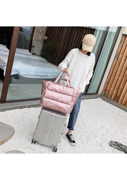 Seyahat Bagaj Kadın Çantası, Naylon Büyük Kapasiteli Kuru Islak Ayırma Su Geçirmez Taşınabilir Omuz Spor Çantası (Yurt Dışından) indirimleri