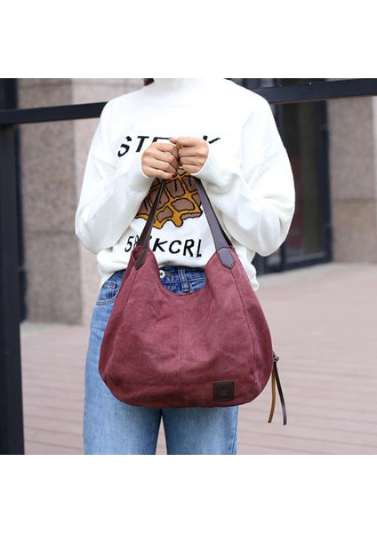 Kadın Omuz Çantası, Tuval Kadın Çantası Büyük Kapasiteli Çanta (Yurt Dışından) indirimleri