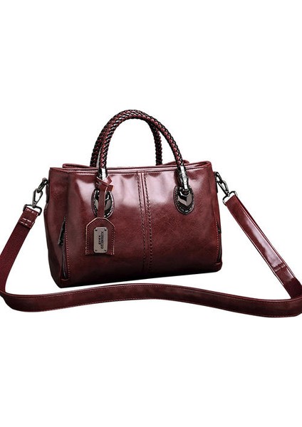 Kadınlar Bir Omuz Crossbody Çantası, Örgülü Deri Büyük Kapasite Üç Katman (Yurt Dışından)