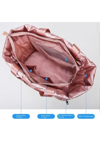 Seyahat Bagaj Kadın Çantası, Naylon Büyük Kapasiteli Kuru Islak Ayırma Su Geçirmez Taşınabilir Omuz Spor Çantası (Yurt Dışından) fırsatları
