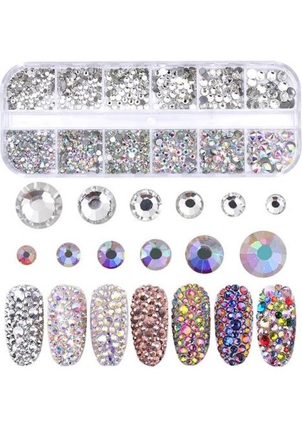 Nail Art Rhinestones Set Süsleme Kalem Süslemeleri Tırnak Taş Taşlar 3D Cam Kristal Pikap Cımbız Silikon Tırnak Rhinestone Aracı3pcs | Süsleyen Araçlar (Yurt Dışından)