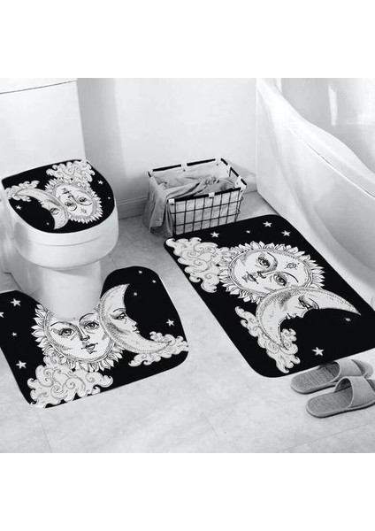Ay Güneş Tanrısı Desen Duş Perdeleri Set Banyo Mat Seti Tuvalet Kapağı Banyo Aksesuarları Banyo Halı Seti | Banyo Aksesuarları Setleri (Yurt Dışından) modelleri