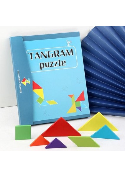 Yapı Taşları Manyetik Tangram Bulmaca Oyuncaklar Çocuklar Için Ahşap Yaratıcı Kitap Manyetik Tangram Eğitim Bulmaca Oyunu Kid Hediye | Manyetik (Yurt Dışından)