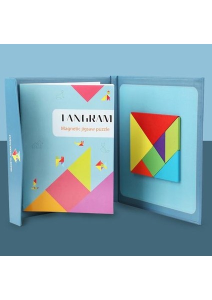 Yapı Taşları Manyetik Tangram Bulmaca Oyuncaklar Çocuklar Için Ahşap Yaratıcı Kitap Manyetik Tangram Eğitim Bulmaca Oyunu Kid Hediye | Manyetik (Yurt Dışından)