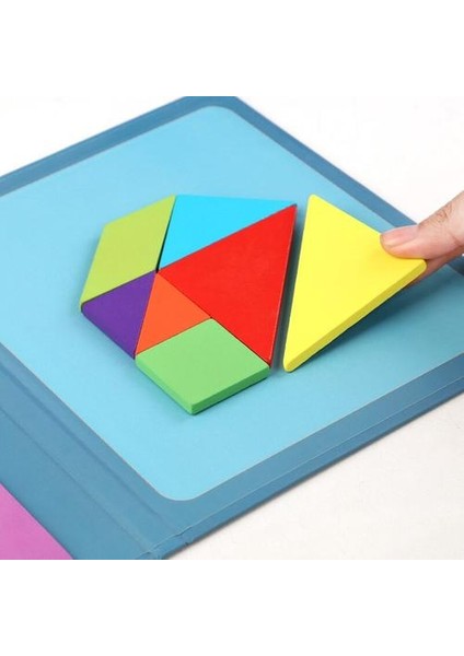 Yapı Taşları Manyetik Tangram Bulmaca Oyuncaklar Çocuklar Için Ahşap Yaratıcı Kitap Manyetik Tangram Eğitim Bulmaca Oyunu Kid Hediye | Manyetik (Yurt Dışından)