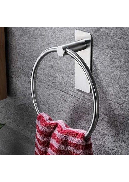 Asılı Havlu Bar Banyo Aksesuarları Yapıştırıcı Asmak Banyolar Yapışkan Asılı | Havlu Yüzükler (Gümüş) (Yurt Dışından)