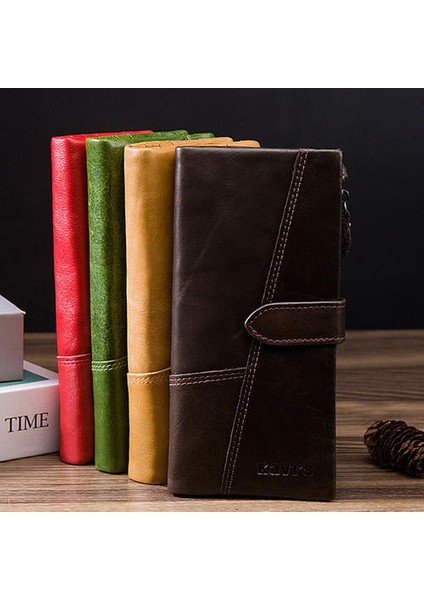 Kız Öğrenci Uzun Debriyaj Çantası, Cüzdan Fermuar Çok Kartlı Üst Katmanlı Inek Derisi (Yurt Dışından) fiyatları