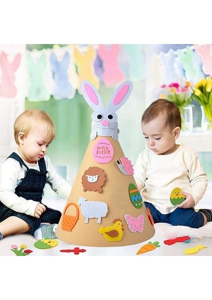Çocuklar Paskalya Bunny Dekorasyon Dıy Keçe Bunny Aksesuarları ile Set 3D Tavşan Ağacı Paskalya Hediye Çocuklar Için Ev Kapı Duvar | Doldurulmuş & Amp;peluş Hayvanlar (Yurt Dışından) modelleri