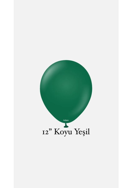 Koyu Yeşil 10'lu Balon Seti, Yeşil Renk 10'lu Balon