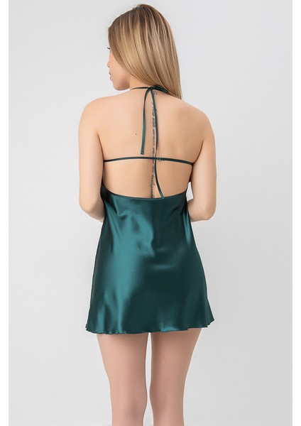 Sırt Askılı Dekolteli Mini Saten Gecelik fırsatları