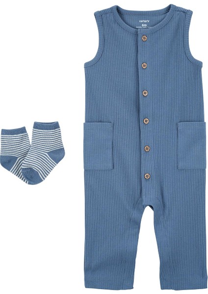 Erkek Bebek Tulumlu Set