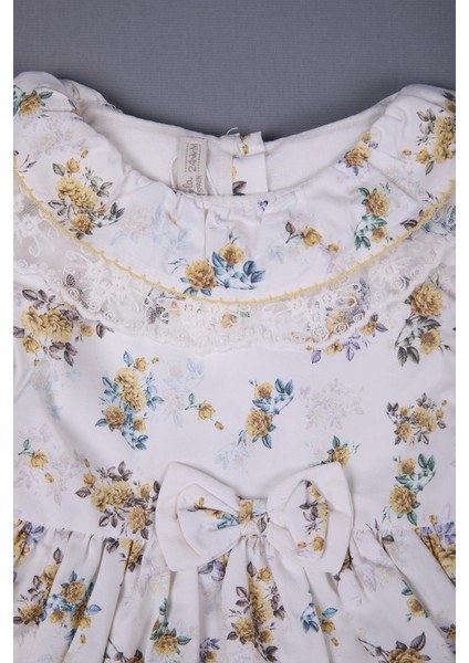 Çiçekli Dantel Detaylı Kız Bebek Bayramlık 5'li Set 11726 fiyatları