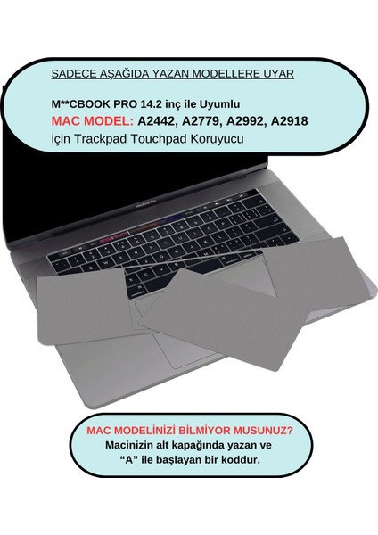 Macbook Pro 14.2 inç Touchpad Trackpad Sticker Koruyucu A2442 A2779 A2992 A2918 ile Uyumlu