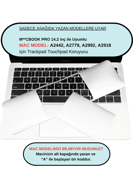 Macbook Pro 14.2 inç Touchpad Trackpad Sticker Koruyucu A2442 A2779 A2992 A2918 ile Uyumlu