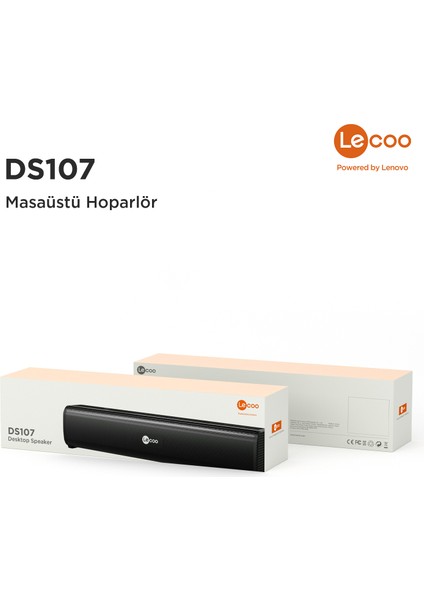 Lenovo Lecoo DS107 Kablolu Usb/aux Stereo 6W Soundbar Taşınabilir Hoparlör Siyah