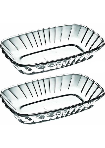 53702 Mezze Cam 2li Çerezlik Meze Tabağı Kahvaltılık 16CM