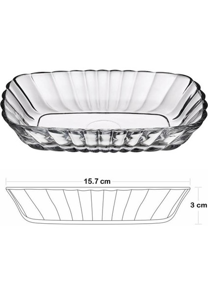53702 Mezze Cam 2li Çerezlik Meze Tabağı Kahvaltılık 16CM fiyatları