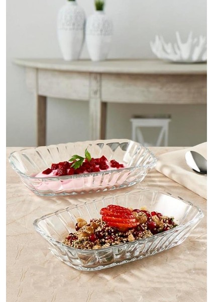 53702 Mezze Cam 2li Çerezlik Meze Tabağı Kahvaltılık 16CM modelleri