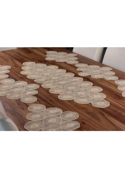 Amerikan Servis Supla ve Runner Set 6 Kişilik Nakışlı 7 Parça Çeyizlik Takımı