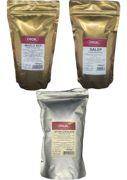 Muzlu Süt+ Sıcak Çikolata + Salep 3 x 1 kg