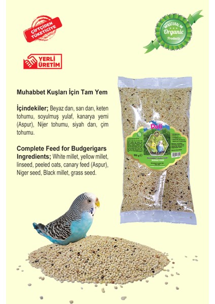 Premium Kalite Olarak En Iyi Muhabbet Kuşu Yemi 1 Paket 500 gr