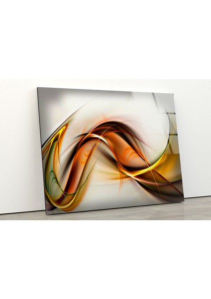 Turuncu Beyaz Soyut Cam Duvar Tablosu fiyatları