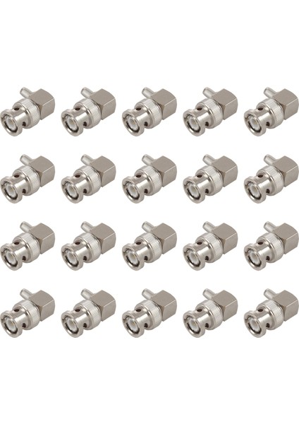 RG58 RG400 RFC195 Rf Adaptör Konnektörü Için 20X Bnc Erkek Fiş Açısı Kıvrım, Gümüş (Yurt Dışından)