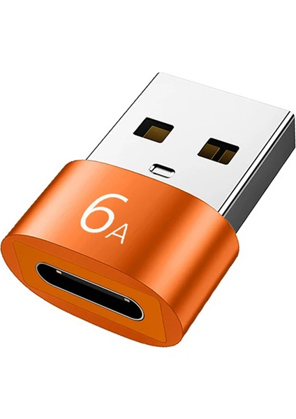 Adet 6A Tip C - USB 3.0 Otg Adaptör USB C Dişi - USB Erkek Dönüştürücü, Turuncu (Yurt Dışından)