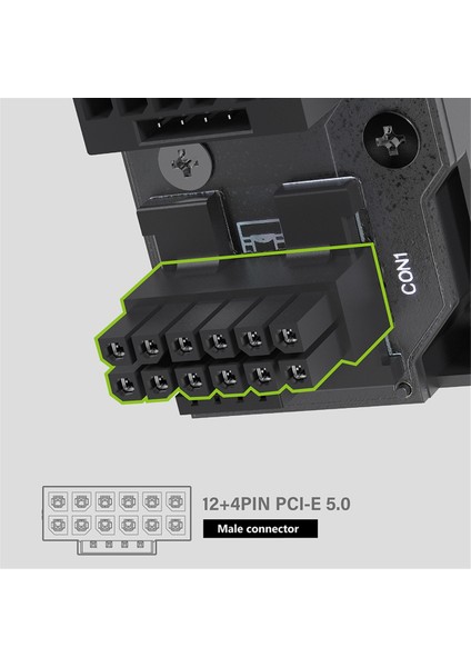 Atx3.0 12VHPWR 12+4 16PIN Pcıe5.0 450W Güç Kaynağı Kablosu Adaptörü 180 Derece Konnektörler Rtx 4090 4080 4070, Beyaz Rvs (Yurt Dışından)