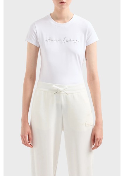 Pamuklu Slim Fit Bisiklet Yaka T Shirt Kadın T Shirt 3DYT27 Yjdtz 1000