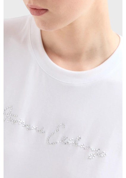 Pamuklu Slim Fit Bisiklet Yaka T Shirt Kadın T Shirt 3DYT27 Yjdtz 1000 fırsatları