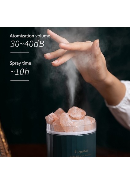 Kristal Aromaterapi Hava Nemlendirici Atmosfer Lambası ile Ev Taşınabilir USB Uçucu Yağ Difüzörü Pembe (Yurt Dışından)