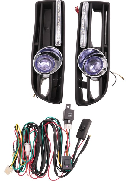 2 Adet Araba LED Sis Lambası Tampon Izgarası Anahtarı ile Vw Jetta Bora Için Mk4 2000 2001 2002 2003 2004 (Yurt Dışından) fırsatları