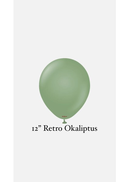 Okaliptus Renkli 10'lu Balon Seti, Yeşil Renk 10'lu Balon