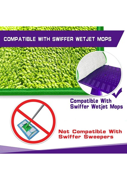 Mikrofiber Paspas Pedleri 6'lı Paket Wetjet'e Uygun Yeniden Kullanılabilir (Yurt Dışından) modelleri