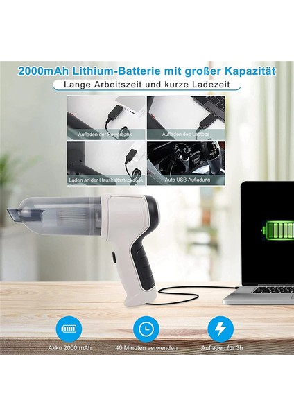 9000PA Araç Süpürgesi+5xfilters Taşınabilir Kablosuz Çift--A (Yurt Dışından) modelleri