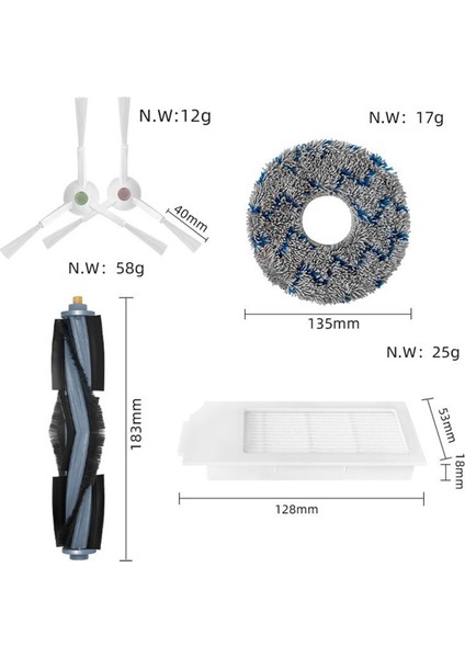Deebot T10/T10 Turbo Hepa Filtre Ana Yan Fırça Paspas Pedi Için (Yurt Dışından)