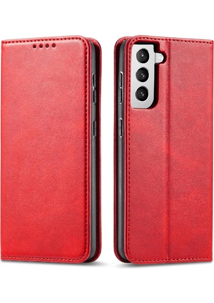 Samsung Galaxy S21 Deri Folio Flip Case Kart Ekleme ile Telefon Kılıfı (Yurt Dışından)