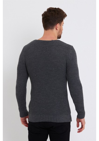 Erkek Füme Kalın Petek Örgü Triko KAZAK-TARZCM7804R400S fiyatları
