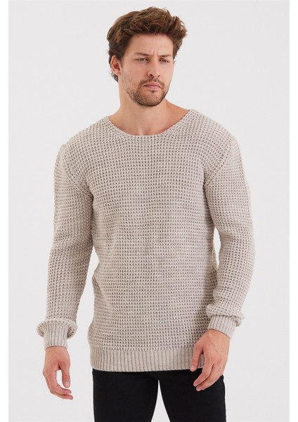 Erkek Bej Kalın Petek Örgü Triko KAZAK-TARZCM7804R300S modelleri