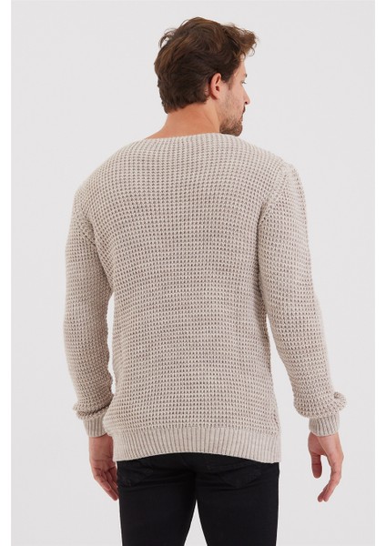 Erkek Bej Kalın Petek Örgü Triko KAZAK-TARZCM7804R300S indirimleri