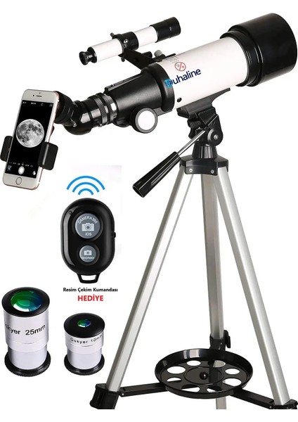 Profesyonel Çantalı Astronomik Teleskop 150X Yakınlaştırma 400X70 Ay Yıldız Doğa Gözlem+Ay Filtresi