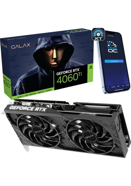 GALAX GeForce RTX 4060 Ti 1-Click OC 8GB GDDR6 128 Bit DLSS 3 Ekran Kartı (46ISL8MD8COC)