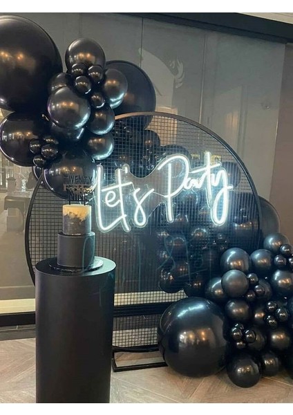 Siyah Renk 60'lı Balon Seti, Siyah Renk Balon Zincir Seti 60'lı
