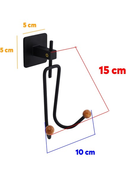 Yapışkanlı Dekoratif Siyah Metal Uzun Çatal 2'li Askılık Sağlam Banyo Lavabo Aparat Bornoz Havlu Asma Askı fiyatları