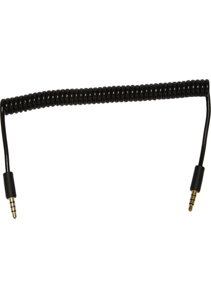 3.5mm Erkek - Erkek Jack 4 Kutuplu Uzatma Aux Ses Sarmal Spiral Kablo 1.5m (Yurt Dışından)
