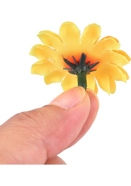 1000 Adet Yapay Ayçiçeği Küçük Papatya Gerbera Çiçek Düğün Dekor Için Başları (Sarı ve Kahve) (Yurt Dışından)