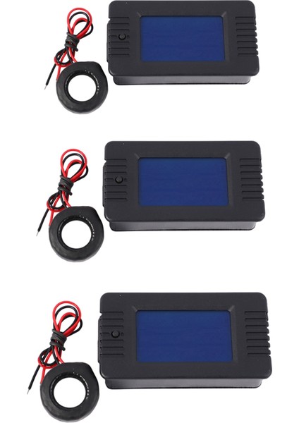 3x Ac 6ın1 220V 100A Tek Fazlı Dijital Panel Amp Volt Akım Ölçer Watt Kwh Güç Faktörü Ölçer Bobinli Ct (Yurt Dışından)